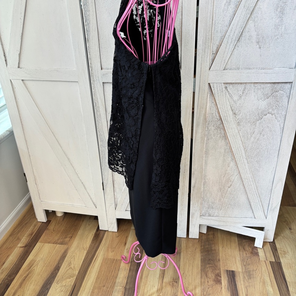 NEW NANETTE LEPORE Black Lace One Shoulder Dress Women’s 10 Cocktail Party NWT - Picture 5 of 16